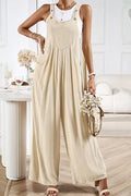 Casual Button Detailed Wide Leg Jumpsuit