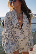 Santorini Ocean Print Two-Piece Set