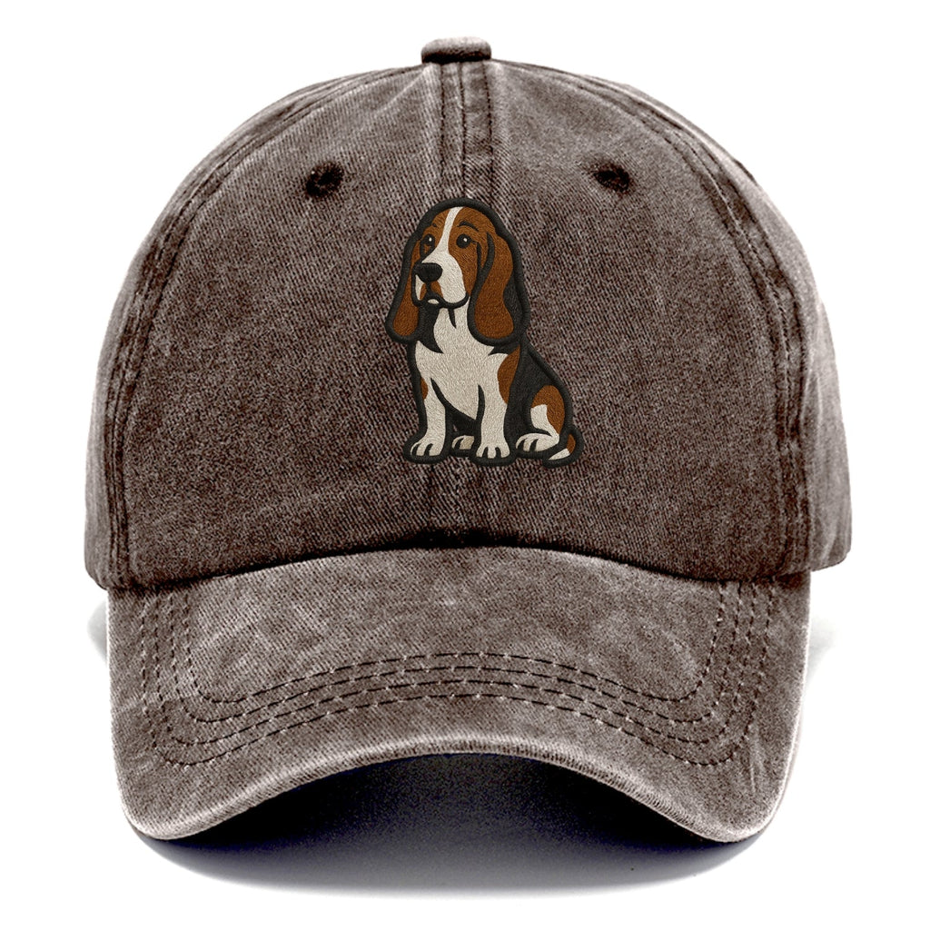 Basset Hound - Tri-color embroidered sit Classic Cap