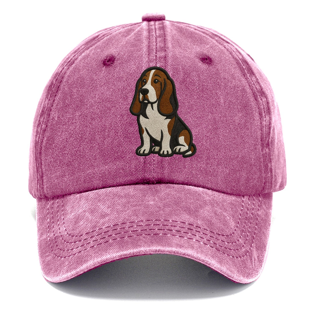 Basset Hound - Tri-color embroidered sit Classic Cap
