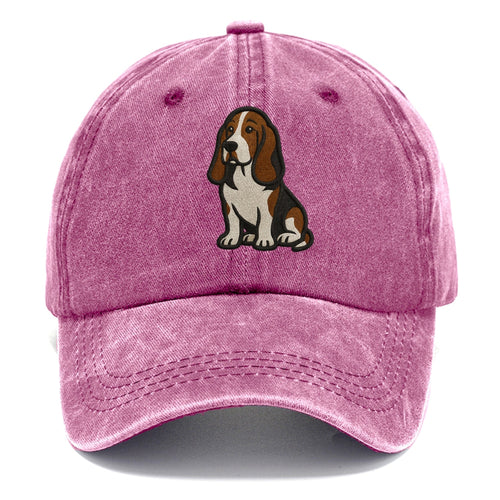 Basset Hound - Tri-color embroidered sit Classic Cap