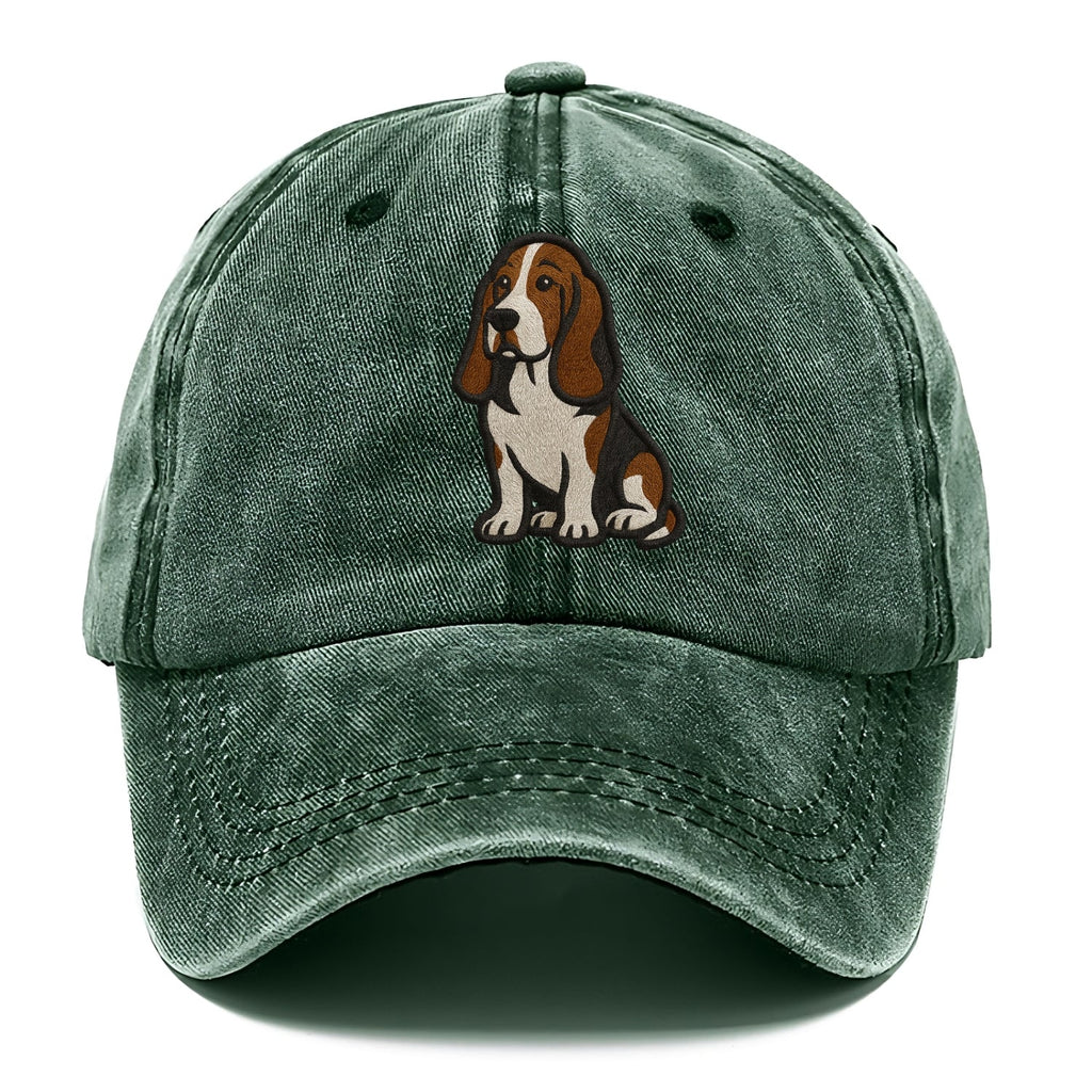 Basset Hound - Tri-color embroidered sit Classic Cap