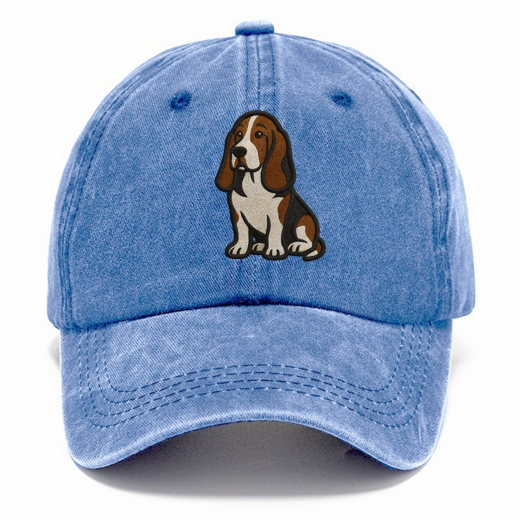Basset Hound - Tri-color embroidered sit Classic Cap