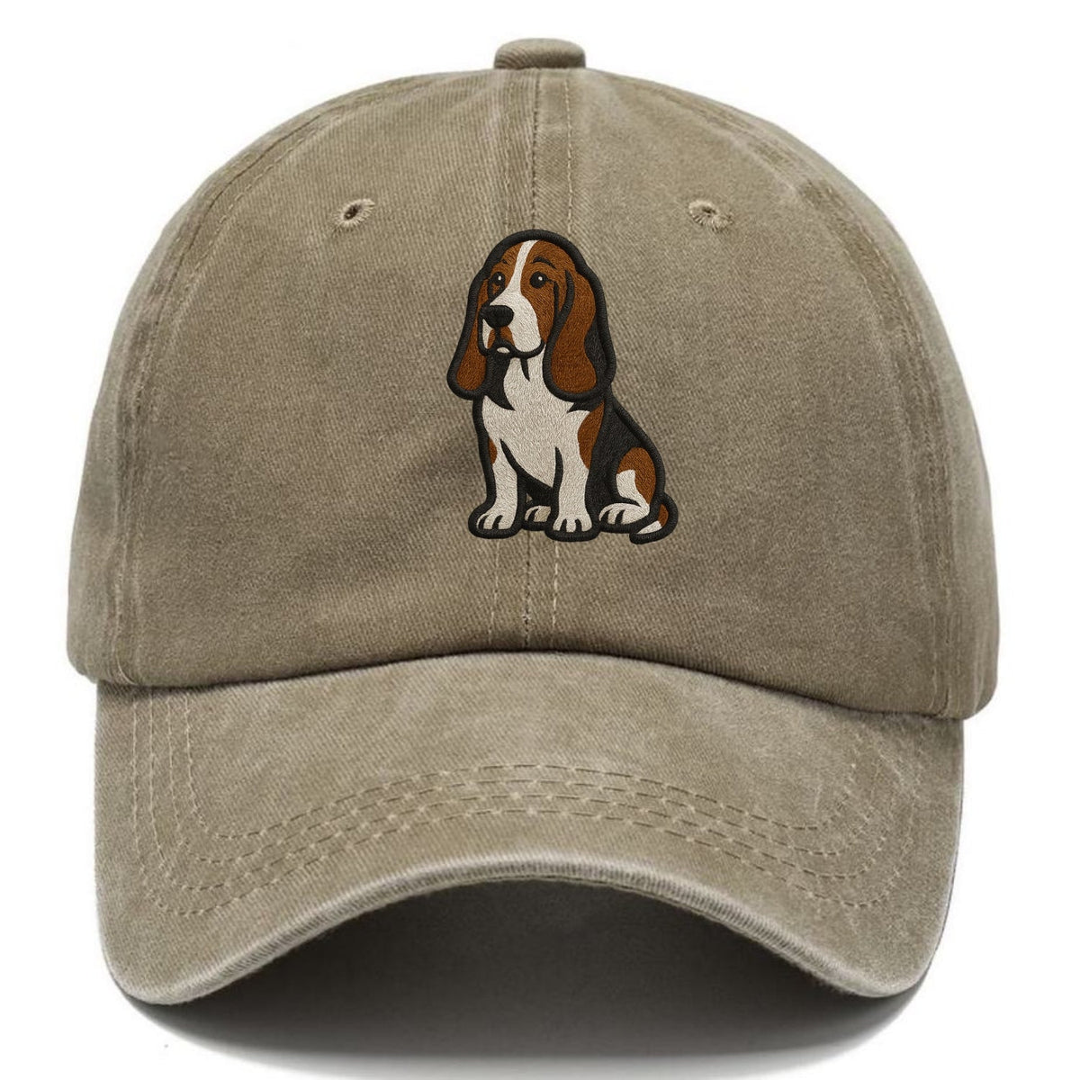 Basset Hound - Tri-color embroidered sit Classic Cap
